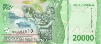 Indonesia - 20.000  Rupiah (#166b_UNC)