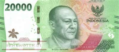 Indonesia - 20.000  Rupiah (#166b_UNC)