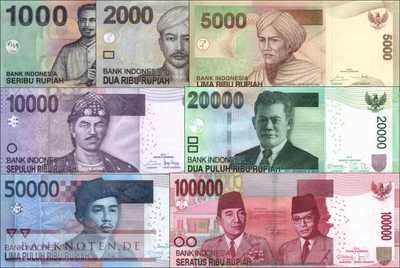 Indonesia: 1.000 - 100.000 Rupiah (7 banknotes)