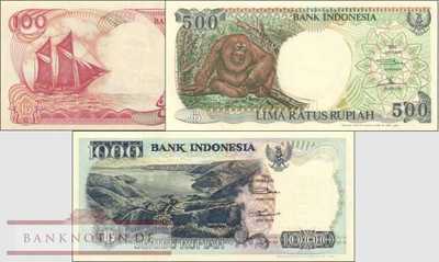 Indonesien: 100 - 1.000 Rupiah (3 Banknoten)