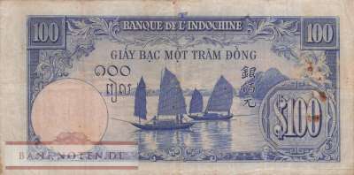 Indochina - 100  Piastres (#079a_F)