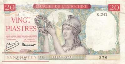 Indochina - 20  Piastres (#081a_VG)