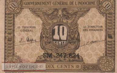 Indochina - 10  Cents (#089a_VF)