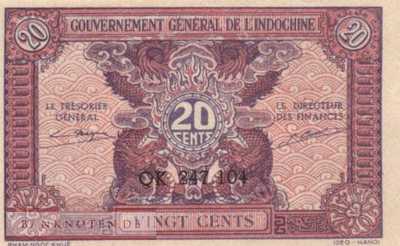 Indochina - 20  Cents (#090_AU)