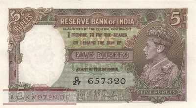 Indien - 5  Rupees (#018a_UNC)