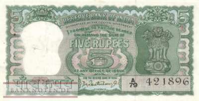 Indien - 5  Rupees (#054a_UNC)