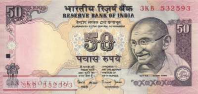 Indien - 50  Rupees (#090b_UNC)