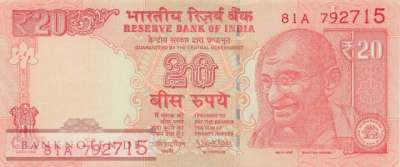 India - 20  Rupees (#103t_UNC)