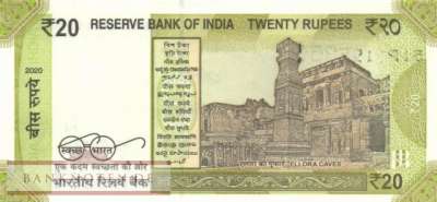 India - 20  Rupees (#110e_UNC)