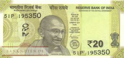 India - 20  Rupees (#110e_UNC)