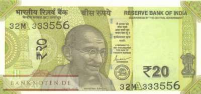 Indien - 20  Rupees (#110l_UNC)