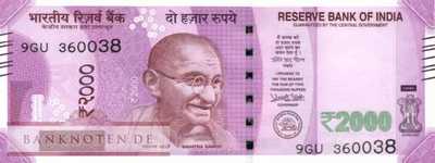 India - 2.000  Rupees (#116a_UNC)