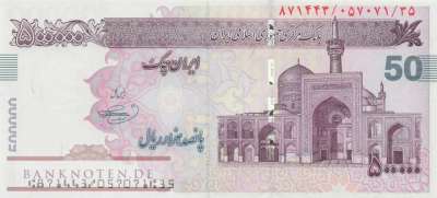 Iran - 500.000  Rials - mit Gültigkeitsstempel (#153A-2-S_UNC)