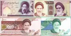 Iran: 100 - 10.000 Rials (5 banknotes)
