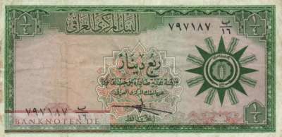 Iraq - 1/4  Dinar (#051a_VF)