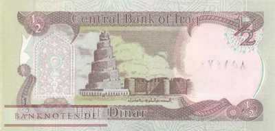 Irak - 1/2  Dinar (#078a-2_UNC)
