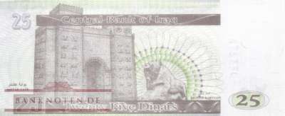 Iraq - 25  Dinars (#086-1_UNC)