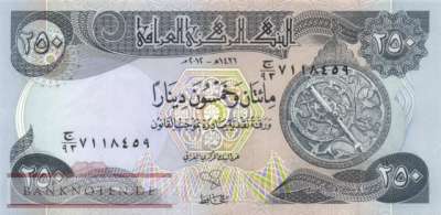 Iraq - 250  Dinars (#091b_UNC)