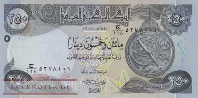 Iraq - 250  Dinars (#097b_UNC)