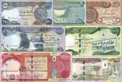 Iraq: 250 - 50.000 Dinars (7 banknotes)
