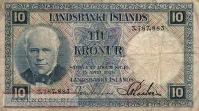 Iceland - 10  Kroner (#028a-U2_VG)