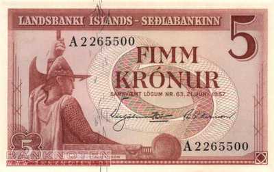 Island - 5  Kronur (#037a_UNC)