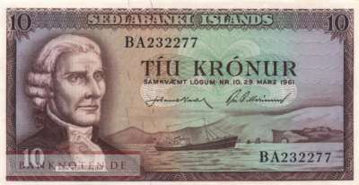 Iceland - 10  Kronur (#042-U34_XF)