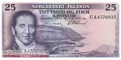 Island - 25  Kronur (#043_UNC)