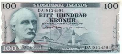 Iceland - 100  Kronur (#044-U38_AU)