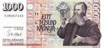 Island - 1.000  Kronur (#059-U65_UNC)