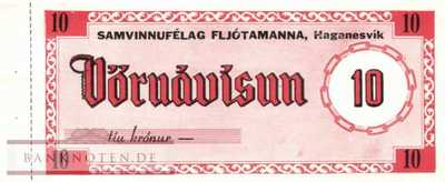 Island-Fljótamanna - 10  Kronur (#912a_UNC)