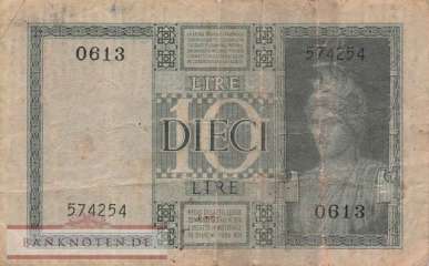 Italy - 10  Lire (#025c-39_F)