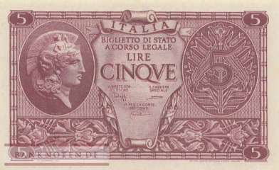 Italy - 5  Lire (#031c_UNC)