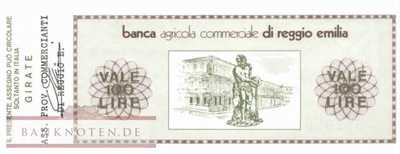 Banca Agricola Com. di Reggio Emilia - 100  Lire (#06m_01_06_UNC)