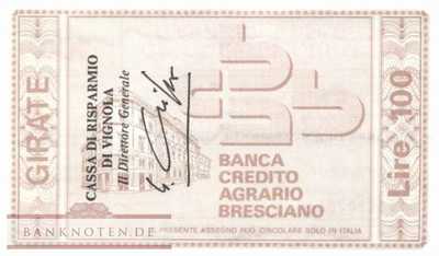 Banca di Credito Agrario Bresciano - 100  Lire (#06m_08_12_UNC)