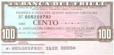 Banca del Friuli - 100  Lire (#06m_09_07_UNC)