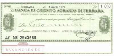 Banca di Credito Agrario di Ferrara - 100  Lire (#06m_11_37_UNC)