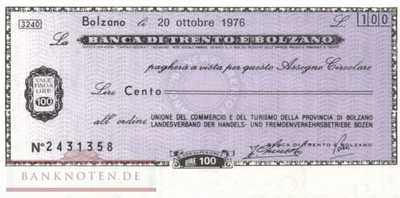 Banca di Trento e Bolzano - Bolzano - 100  Lire (#06m_12-3_28_UNC)