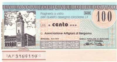 Banca Popolare di Bergamo - 100  Lire (#06m_22_07_UNC)
