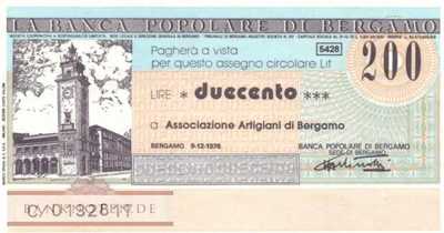 Banca Popolare di Bergamo - 200  Lire (#06m_22_14_UNC)