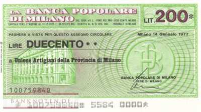 Banca Popolare di Milano - 200  Lire (#06m_25___22_UNC)