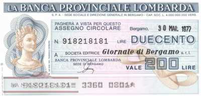 Banca Provinciale Lombarda - Bergamo - 200  Lire (#06m_28-4_36_UNC)