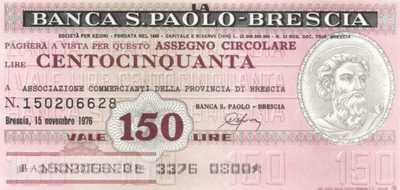 Banca S. Paolo-Brescia - 150  Lire (#06m_29_04_UNC)