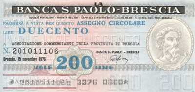 Banca S. Paolo-Brescia - 200  Lire (#06m_29_06_UNC)