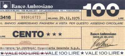 Banco Ambrosiano - 100  Lire (#06m_31_02_UNC)