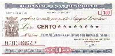 Banco di Santo Spirito - Frosinone - 100  Lire (#06m_34_04_UNC)