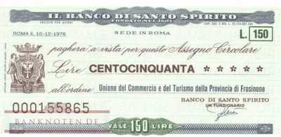 Banco di Santo Spirito - Frosinone - 150  Lire (#06m_34_10_UNC)