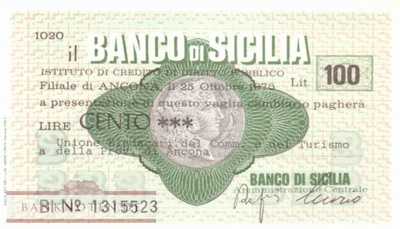Banco di Sicilia - Ancona - 100  Lire (#06m_35_028_UNC)