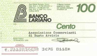 Banco Lariano - 100  Lire (#06m_36_01_UNC)
