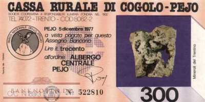 Cassa Rurale di Cogolo-Pejo - 300  Lire (#06m_52_03s-5_UNC)